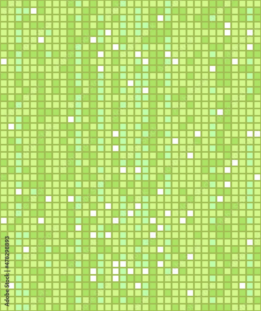 Pixel rectangle background, textured green square mosaic, vector illustration 10eps.