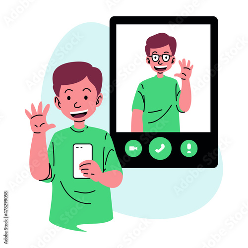 work and communication illustration vector photo