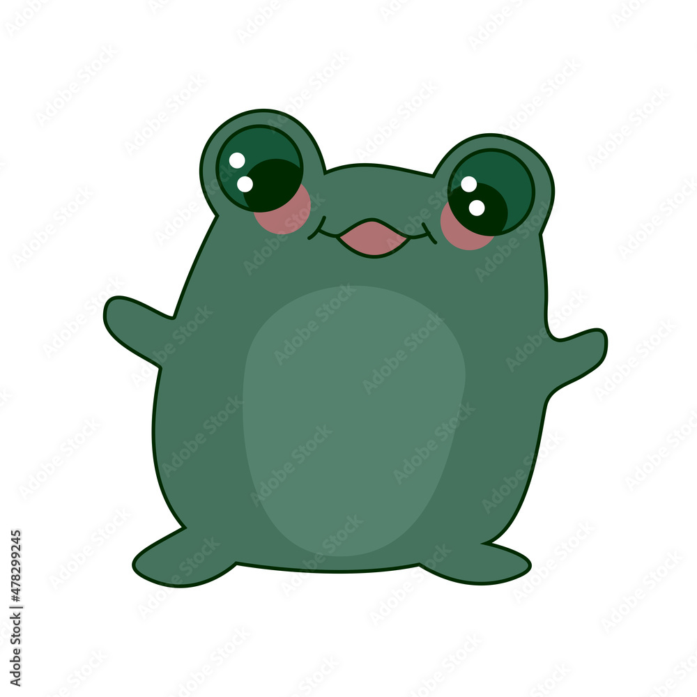 Cartoon Vector of Green cute baby frog isolated on white background. Frog animal cartoon illustration Cartoon Vector of Green cute baby frog isolated on white background. Frog animal cartoon illustration