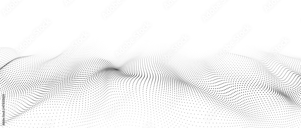Futuristic technology. Digital cyberspace. Abstract vector wave with moving particles. Big data analytics. Futuristic technology. Digital cyberspace. Abstract vector wave with moving particles. Big data analytics.