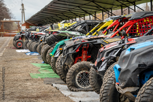 Cool view on ATVs UTV parking after competition © Anton Tolmachov