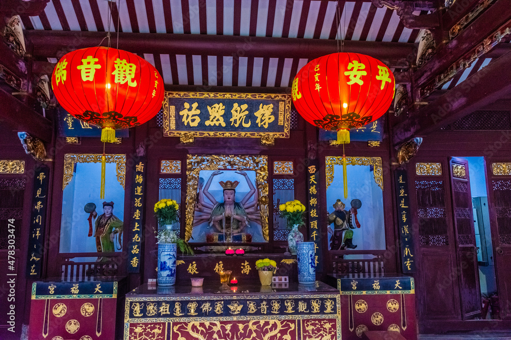 SINGAPORE, 2 OCTOBER 2019: Chinese temple in chinatown district