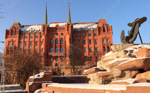 Historisches (Neues Rathaus) von Stettin (Szczecin) mit Manzelbrunnen