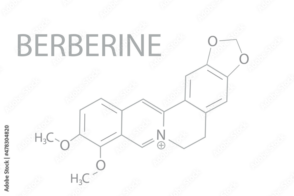 Berberine molecular skeletal chemical formula.