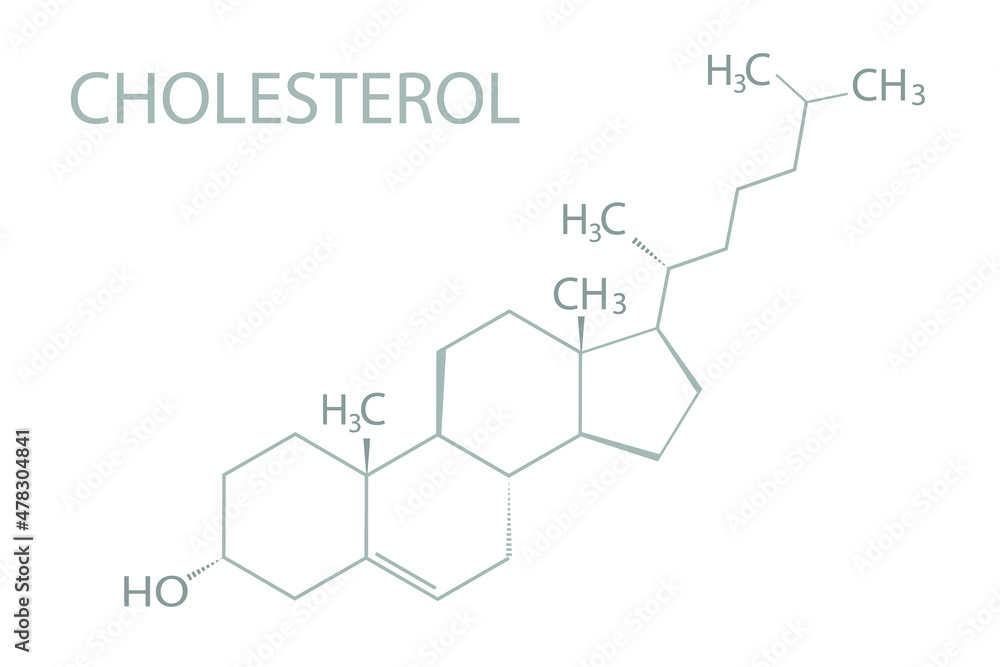 Cholesterol molecular skeletal chemical formula. Cholesterol molecular skeletal chemical formula.