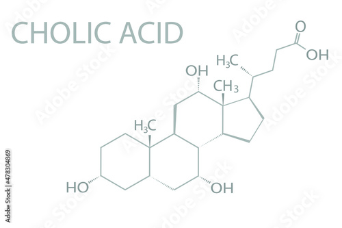 Cholic acid molecular skeletal chemical formula.
