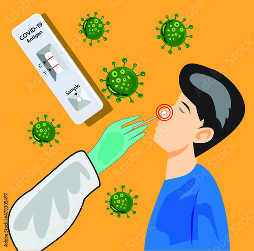 Covid-19 icon vector, antigen test kit