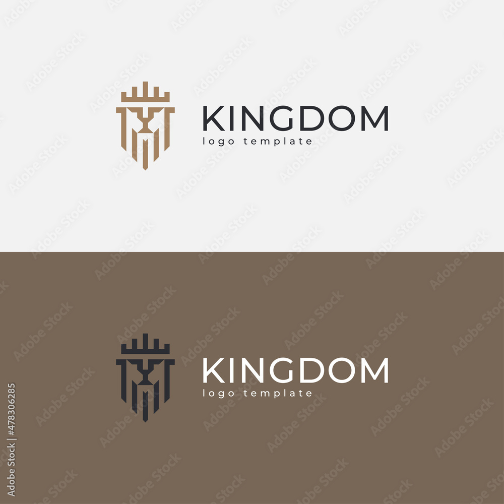 Obraz premium King's face abstract logo template. Vector illustration.