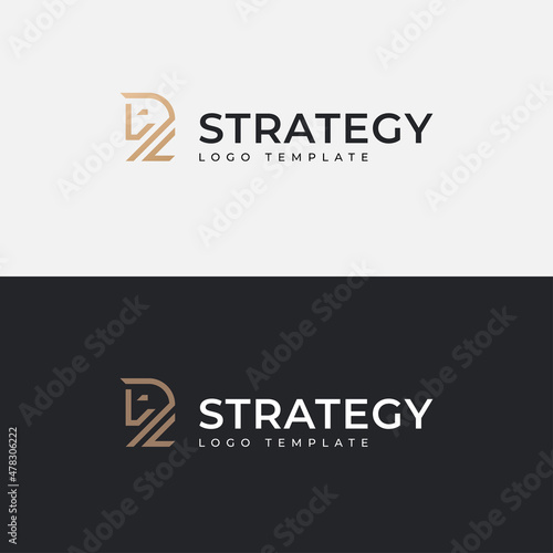 Knight line-art logo template. Vector illustration.
