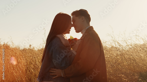 Romantic kiss at sunset © francescosgura