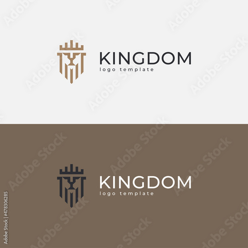 King's face abstract logo template. Vector illustration. photo