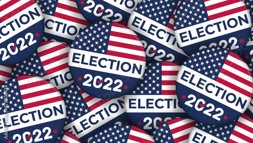 2022 Election campaign buttons with the USA flag - vector Illustration photo