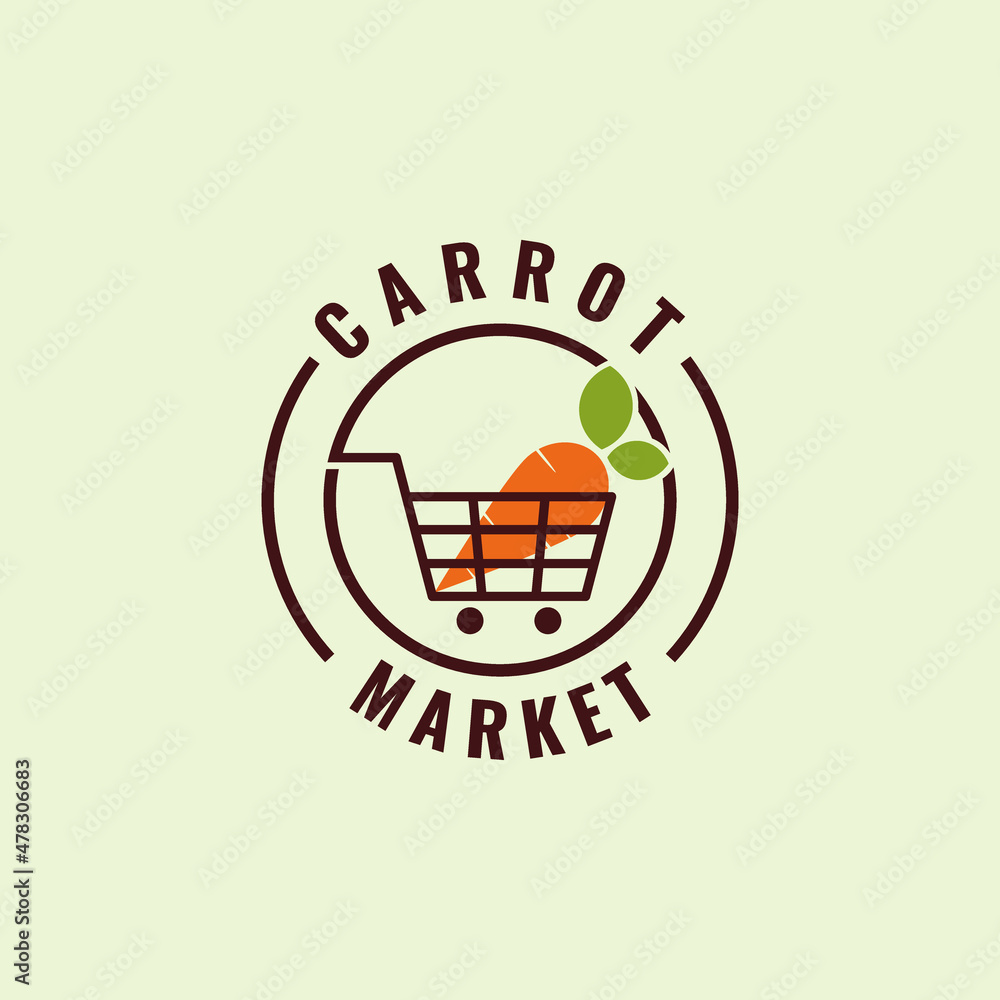 Healthy Organic Carrot Farm Logo Emblem Design Images, Daucus Carota