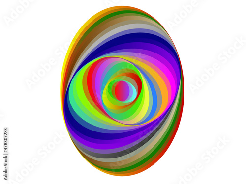 Grafika wektorowa powstała w wyniku szeregu przekształceń owalu oraz zastosowanie efektu przejścia tonalnego.