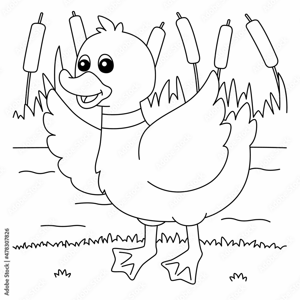 Duck Coloring Page for Kids