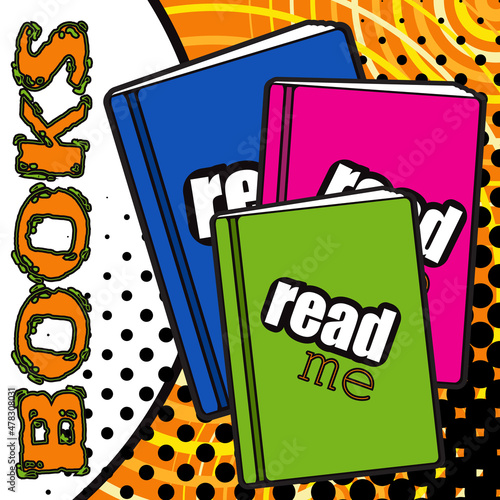 books read bookcrossing audiobook bright pop art poster comics sign book reading library
