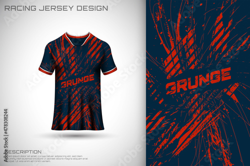 Front racing shirt design. Sports design for racing, cycling, jersey game vector.	
