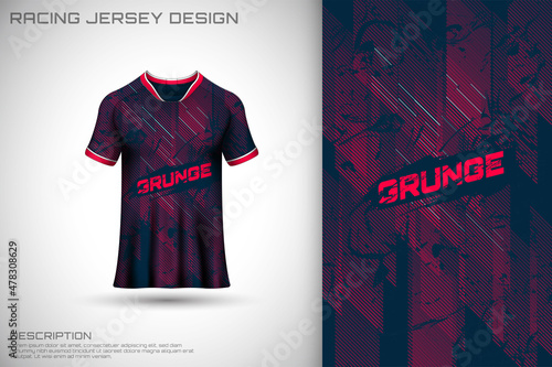 Front racing shirt design. Sports design for racing, cycling, jersey game vector.	
