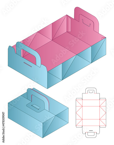 Box packaging die cut template design. 3d mock-up
