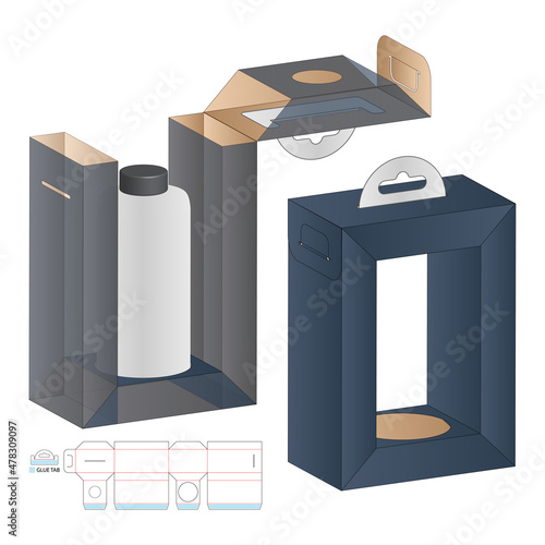 Box packaging die cut template design. 3d mock-up