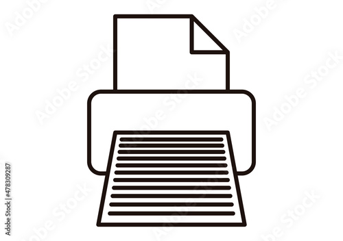 Icono negro de impresora en fondo blanco.