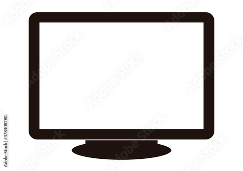 Icono negro de una pantalla en fondo blanco. 