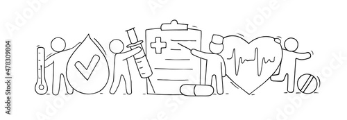 Vector hand drawn medical concept