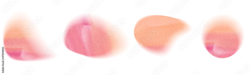 Abstract pink pastel watercolor paintbrush shapes set Abstract pink pastel watercolor paintbrush shapes set