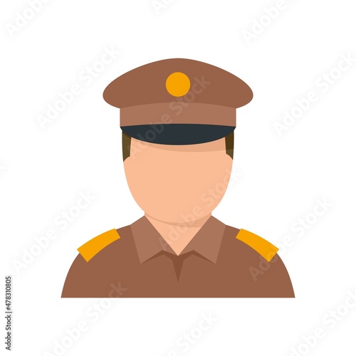 Indian policeman icon flat isolated vector