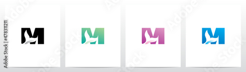 Fish Tail On Letter Logo Design M