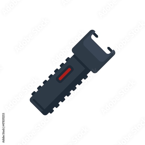 Policeman electroshocker icon flat isolated vector