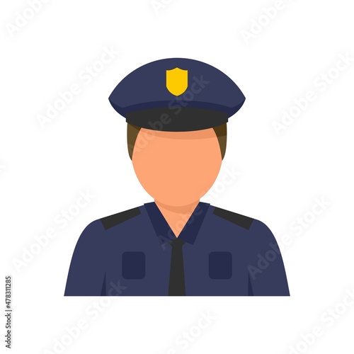 Policeman cop icon flat isolated vector