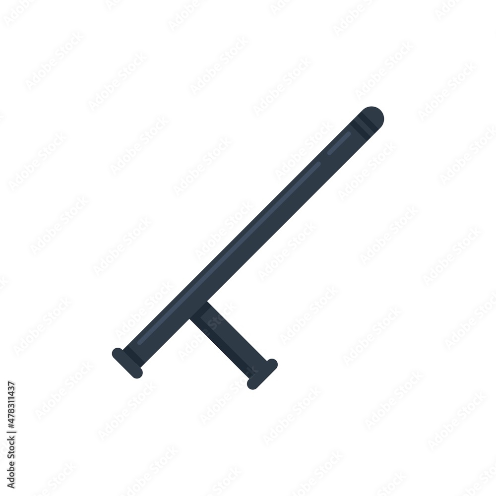 Policeman baton icon flat isolated vector Policeman baton icon flat isolated vector