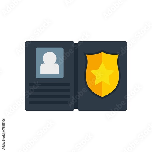 Policeman wallet icon flat isolated vector