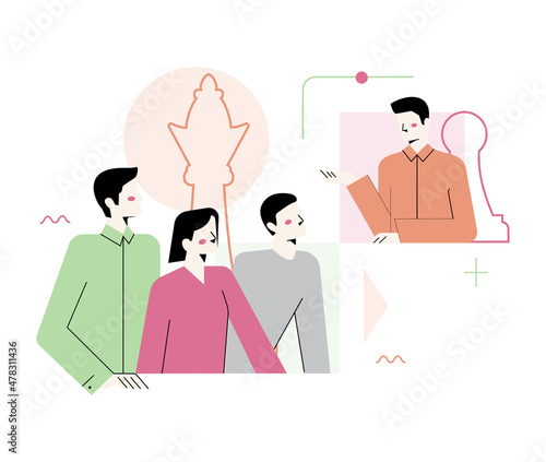 Business synergy concept. Collaboration and teamwork. Office characters