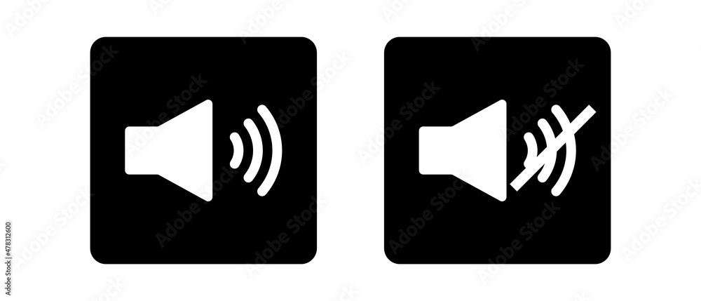 Sound icon and mute icon set. Vector. Sound icon and mute icon set. Vector.