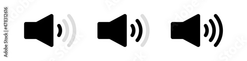 Sound level. Volume level icon set. photo