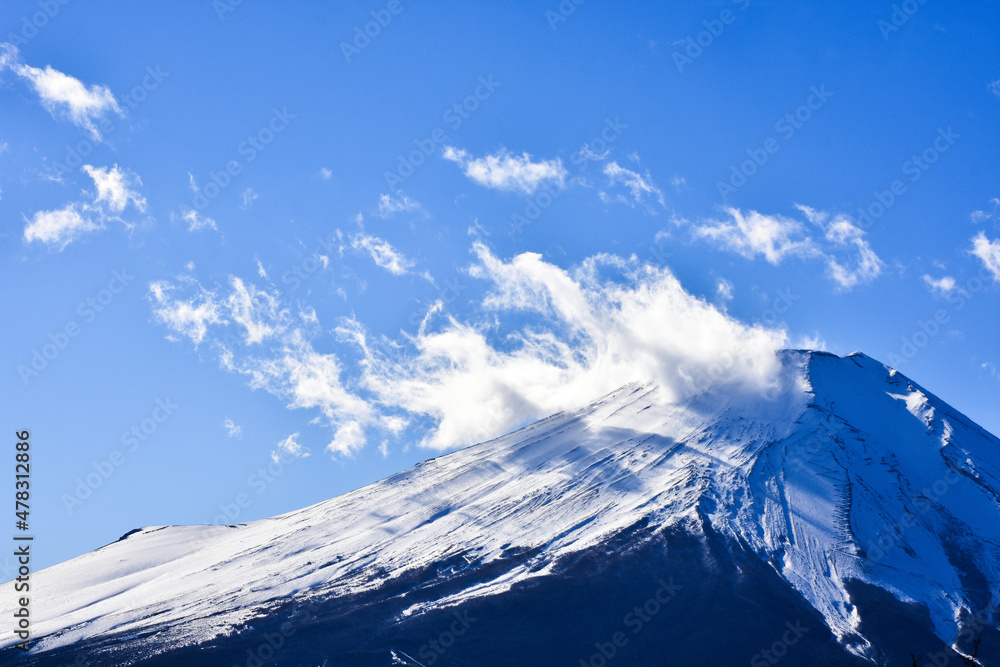 Mt. Fuji head and clouds