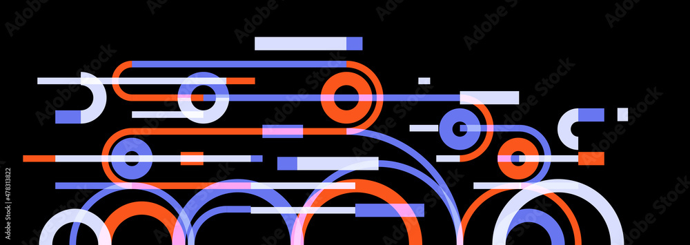 Abstract circles and lines vector background, geometric composition drawing technology plan, loop circular digital scheme.