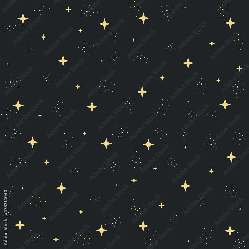 Seamless pattern with night sky and stars Seamless pattern with night sky and stars