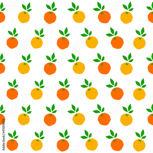 Tropical seamless pattern with orange fruit