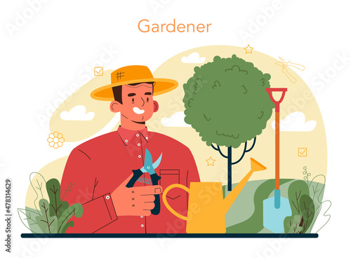 Gardener concept. Idea of horticultural or landscape designer.