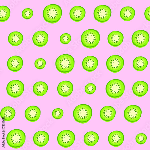 Seamless pattern with kiwi fruit background