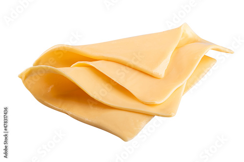 Sandwich cheese slices isolated on a white background