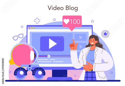 Ophthalmologist online service or platform. Idea of eyesight check