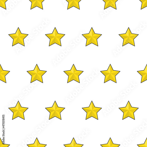 Stars Seamless Pattern On A White Background. Star Theme Vector Illustration