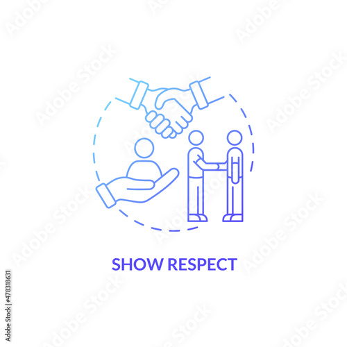 Obraz na plátně Show respect blue gradient concept icon