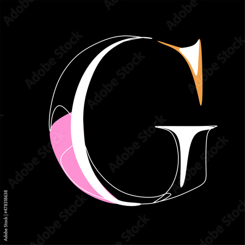 Letter G Abstract Line Art minimalist modern fashion font alphabet. minimal modern urban fonts for logo, brand, etc. typography font in uppercase and lowercase letters and number. vector illustration