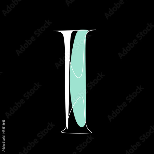 Letter  I Abstract Line Art minimalist modern fashion font alphabet. minimal modern urban fonts for logo, brand, etc. typography font in uppercase and lowercase letters and number. vector illustration