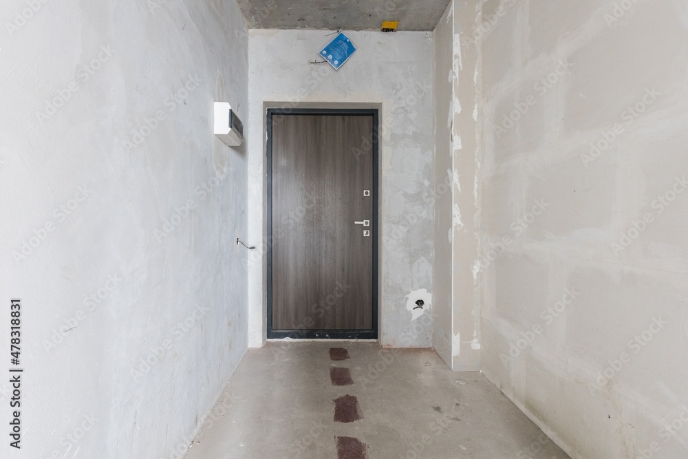 interior of the apartment without decoration in gray colors interior of the apartment without decoration in gray colors